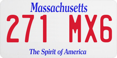 MA license plate 271MX6