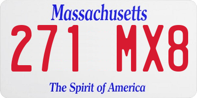 MA license plate 271MX8