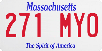 MA license plate 271MY0