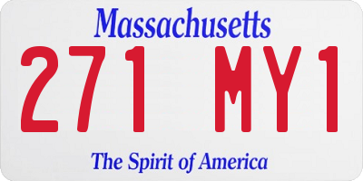 MA license plate 271MY1