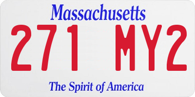 MA license plate 271MY2