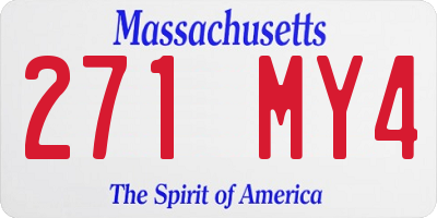 MA license plate 271MY4