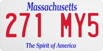 MA license plate 271MY5