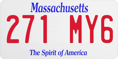 MA license plate 271MY6