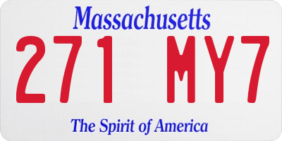 MA license plate 271MY7