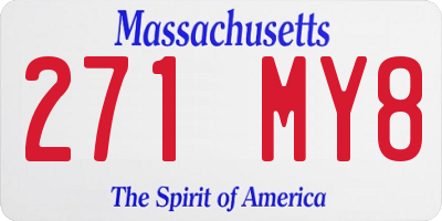 MA license plate 271MY8