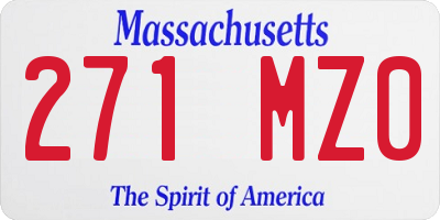 MA license plate 271MZ0