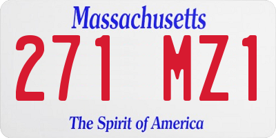 MA license plate 271MZ1