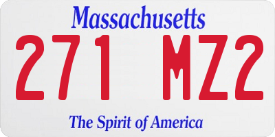 MA license plate 271MZ2