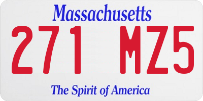 MA license plate 271MZ5