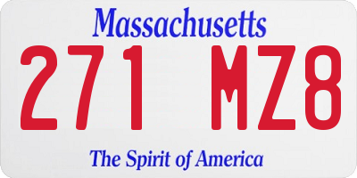 MA license plate 271MZ8