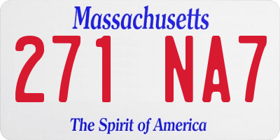 MA license plate 271NA7
