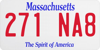 MA license plate 271NA8