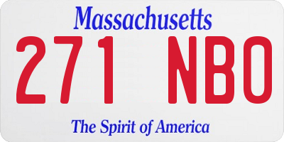MA license plate 271NB0
