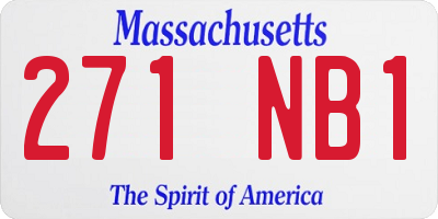 MA license plate 271NB1