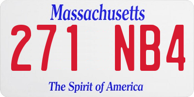 MA license plate 271NB4