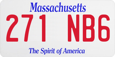 MA license plate 271NB6