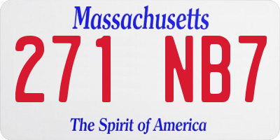 MA license plate 271NB7