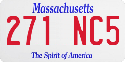 MA license plate 271NC5