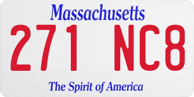 MA license plate 271NC8