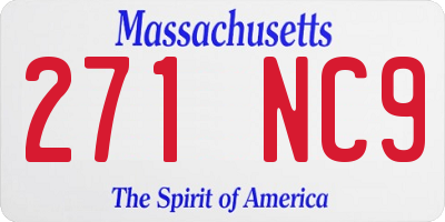 MA license plate 271NC9