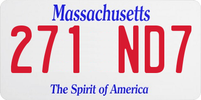 MA license plate 271ND7