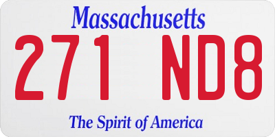 MA license plate 271ND8