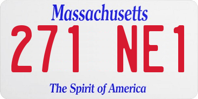 MA license plate 271NE1