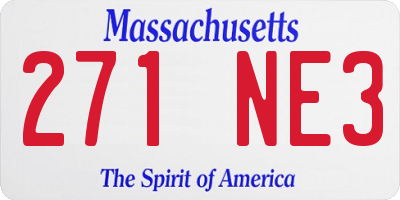 MA license plate 271NE3