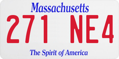 MA license plate 271NE4
