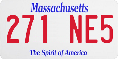MA license plate 271NE5