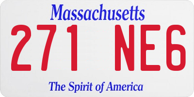MA license plate 271NE6