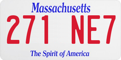 MA license plate 271NE7