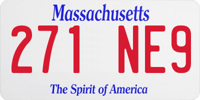 MA license plate 271NE9