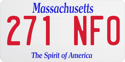 MA license plate 271NF0