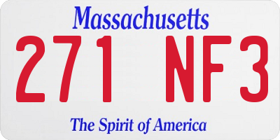 MA license plate 271NF3