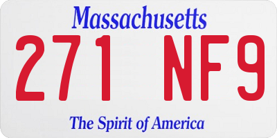 MA license plate 271NF9