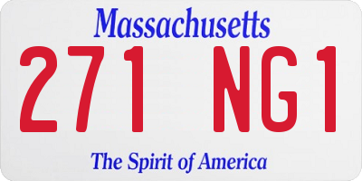 MA license plate 271NG1