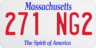 MA license plate 271NG2