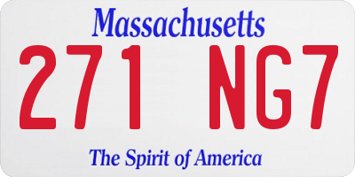 MA license plate 271NG7