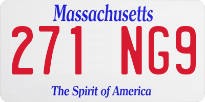 MA license plate 271NG9