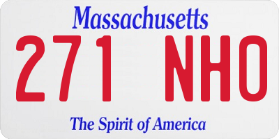 MA license plate 271NH0