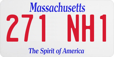 MA license plate 271NH1