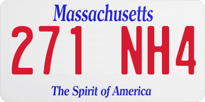 MA license plate 271NH4