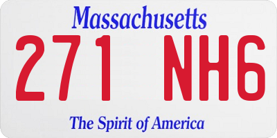 MA license plate 271NH6