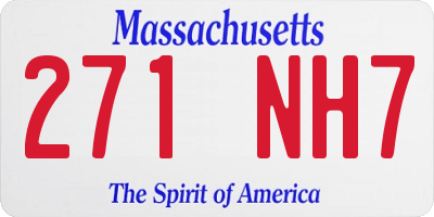 MA license plate 271NH7
