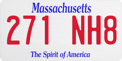 MA license plate 271NH8