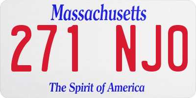 MA license plate 271NJ0