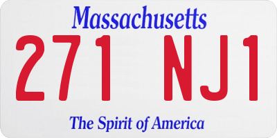 MA license plate 271NJ1