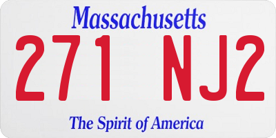 MA license plate 271NJ2